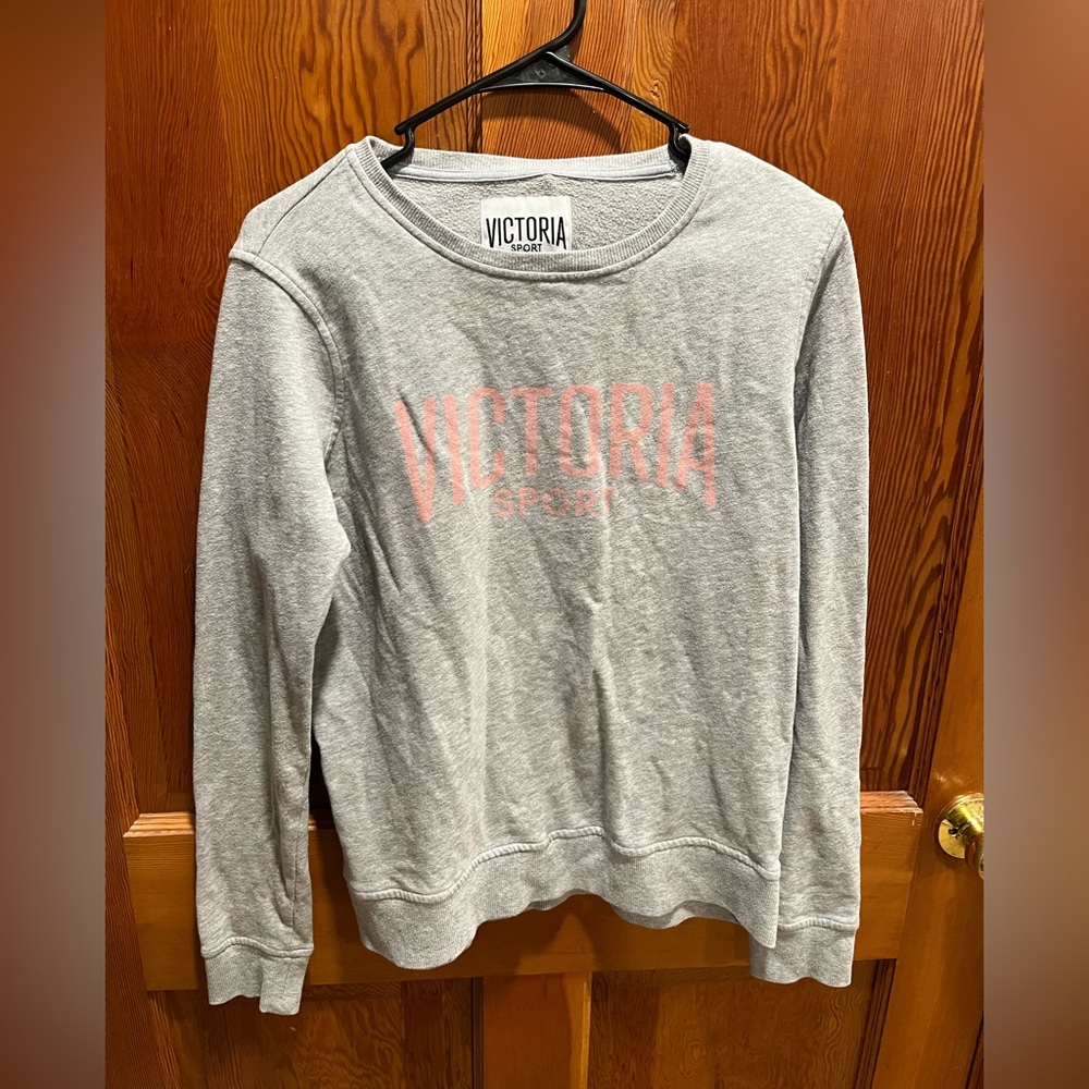 Victoria's Secret Heather Gray Sweatshirt with Pink Lettering